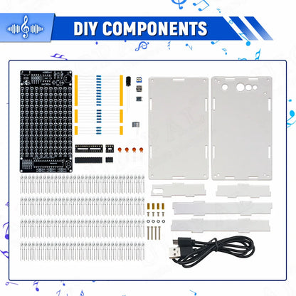 DIY Sound Control LED Music Electronic Kits Audio Frequency Display PCB Soldering Project Practice Solder Diy Electronic Kit